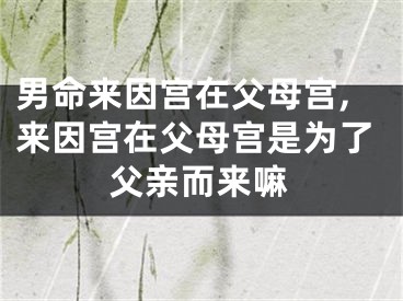 男命来因宫在父母宫,来因宫在父母宫是为了父亲而来嘛