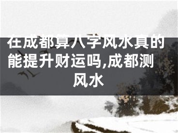 在成都算八字风水真的能提升财运吗,成都测风水