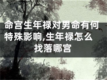 命宫生年禄对男命有何特殊影响,生年禄怎么找落哪宫