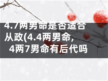 4.7两男命是否适合从政(4.4两男命,4两7男命有后代吗