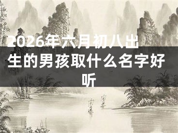 2026年六月初八出生的男孩取什么名字好听