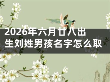 2026年六月廿八出生刘姓男孩名字怎么取