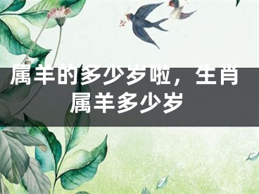 属羊的多少岁啦，生肖属羊多少岁