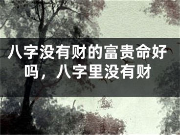 八字没有财的富贵命好吗，八字里没有财