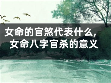 女命的官煞代表什么,女命八字官杀的意义