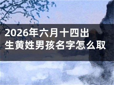2026年六月十四出生黄姓男孩名字怎么取