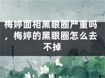梅婷面相黑眼圈严重吗,梅婷的黑眼圈怎么去不掉