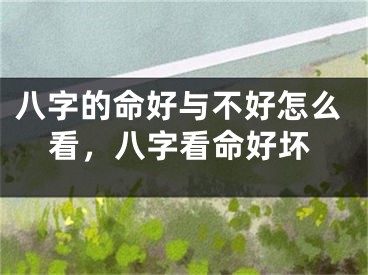 八字的命好与不好怎么看，八字看命好坏