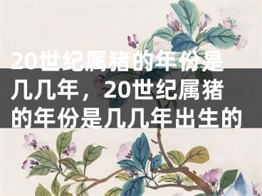 20世纪属猪的年份是几几年,20世纪属猪的年份是几几年出生的