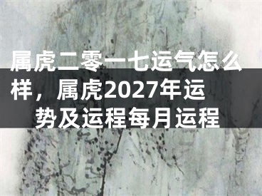 属虎二零一七运气怎么样，属虎2027年运势及运程每月运程