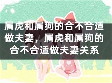 属虎和属狗的合不合适做夫妻，属虎和属狗的合不合适做夫妻关系