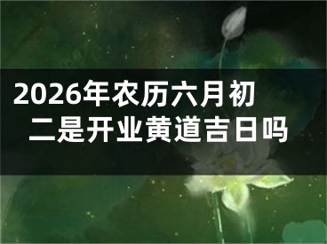 2026年农历六月初二是开业黄道吉日吗