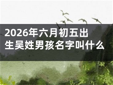 2026年六月初五出生吴姓男孩名字叫什么