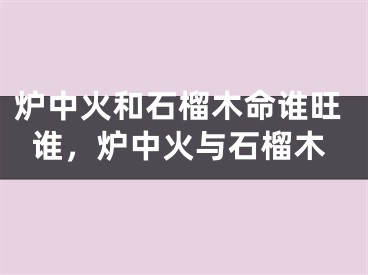 炉中火和石榴木命谁旺谁，炉中火与石榴木