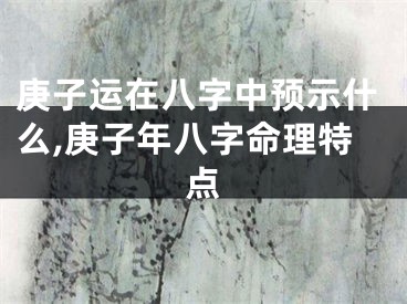 庚子运在八字中预示什么,庚子年八字命理特点