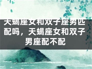 天蝎座女和双子座男匹配吗，天蝎座女和双子男座配不配