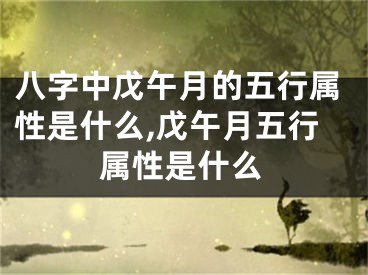 八字中戊午月的五行属性是什么,戊午月五行属性是什么