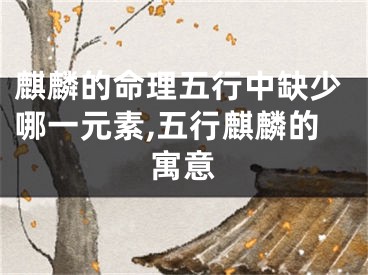 麒麟的命理五行中缺少哪一元素,五行麒麟的寓意