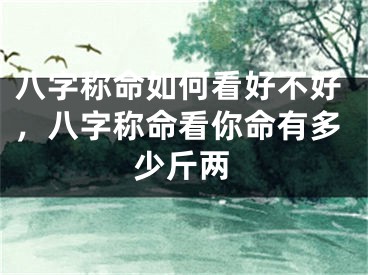 八字称命如何看好不好，八字称命看你命有多少斤两