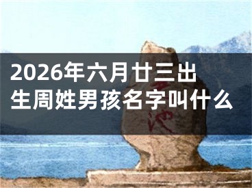 2026年六月廿三出生周姓男孩名字叫什么