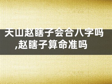天山赵瞎子会合八字吗,赵瞎子算命准吗