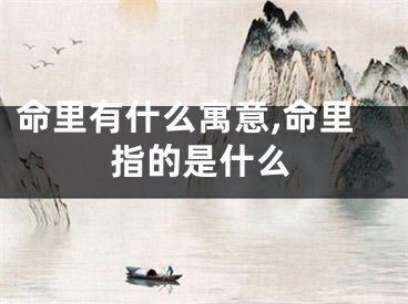 命里有什么寓意,命里指的是什么