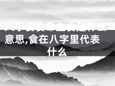 八字食食命主食是什么意思,食在八字里代表什么