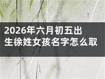 2026年六月初五出生徐姓女孩名字怎么取