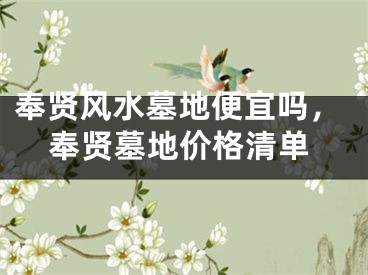 奉贤风水墓地便宜吗，奉贤墓地价格清单
