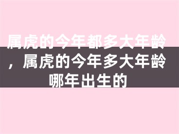 属虎的今年都多大年龄，属虎的今年多大年龄哪年出生的