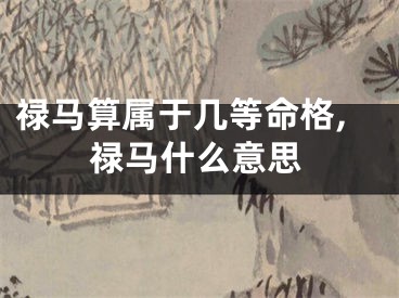 禄马算属于几等命格,禄马什么意思