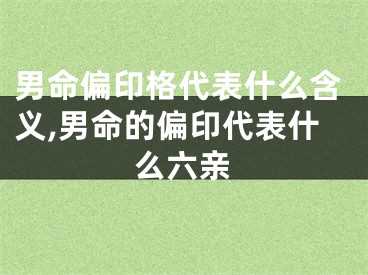男命偏印格代表什么含义,男命的偏印代表什么六亲