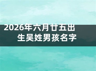 2026年六月廿五出生吴姓男孩名字