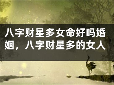 八字财星多女命好吗婚姻,八字财星多的女人