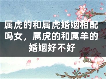 属虎的和属虎婚姻相配吗女，属虎的和属羊的婚姻好不好