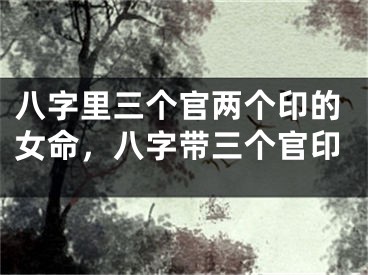 八字里三个官两个印的女命，八字带三个官印