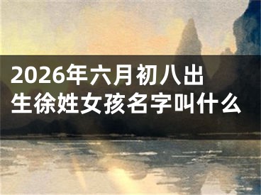 2026年六月初八出生徐姓女孩名字叫什么