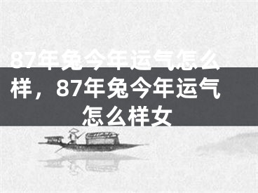 87年兔今年运气怎么样，87年兔今年运气怎么样女