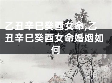乙丑辛巳癸酉女命,乙丑辛巳癸酉女命婚姻如何