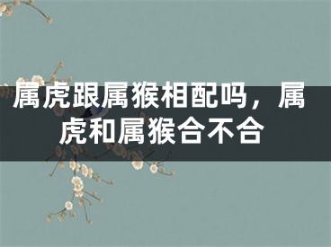 属虎跟属猴相配吗，属虎和属猴合不合