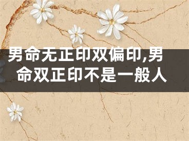 男命无正印双偏印,男命双正印不是一般人