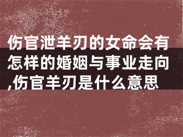 伤官泄羊刃的女命会有怎样的婚姻与事业走向,伤官羊刃是什么意思