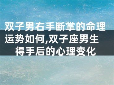双子男右手断掌的命理运势如何,双子座男生得手后的心理变化