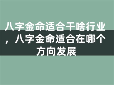 八字金命适合干啥行业，八字金命适合在哪个方向发展