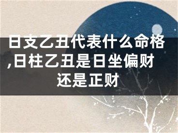 日支乙丑代表什么命格,日柱乙丑是日坐偏财还是正财