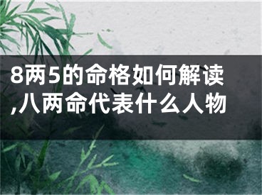 8两5的命格如何解读,八两命代表什么人物