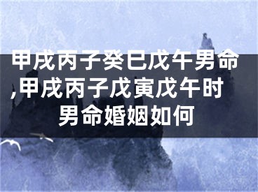 甲戌丙子癸巳戊午男命,甲戌丙子戊寅戊午时男命婚姻如何