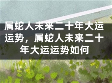 属蛇人未来二十年大运运势，属蛇人未来二十年大运运势如何