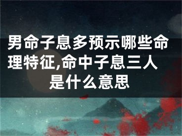 男命子息多预示哪些命理特征,命中子息三人是什么意思