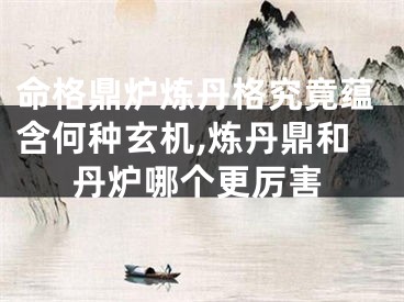 命格鼎炉炼丹格究竟蕴含何种玄机,炼丹鼎和丹炉哪个更厉害